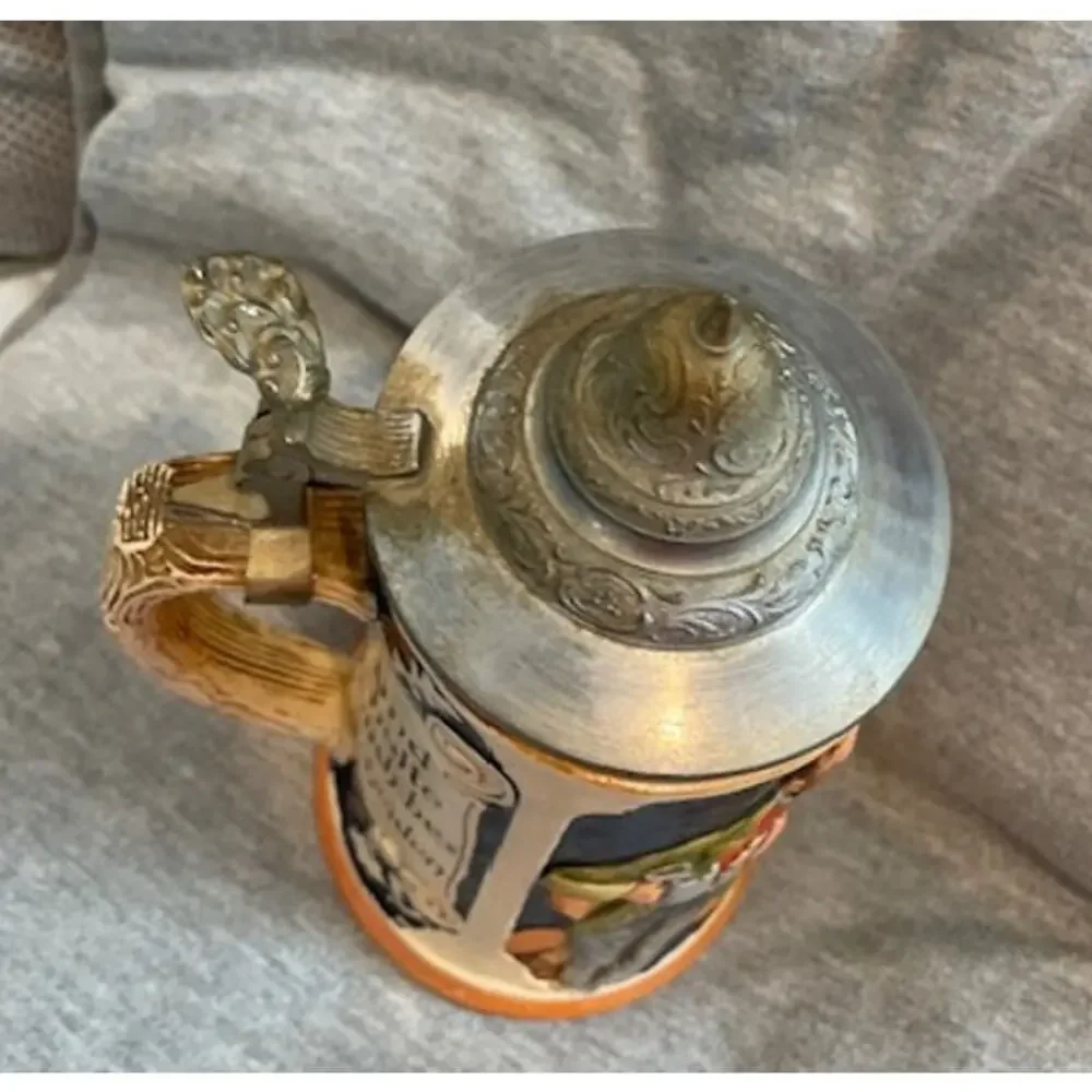 Vintage Reinhold Merkelbach Beer Stein Pewter Lid 8" Tall - Picture 4 of 5
